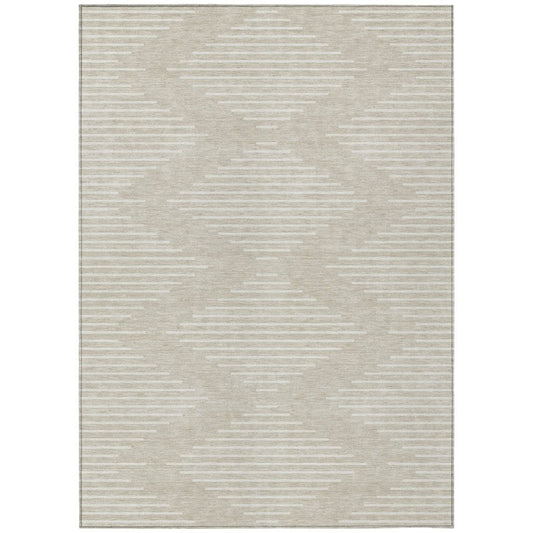 LOOMLAN Rugs Velina Beige Washable Indoor-Outdoor Rug