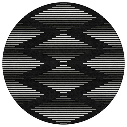 LOOMLAN Rugs Velina Black Washable Indoor-Outdoor Rug