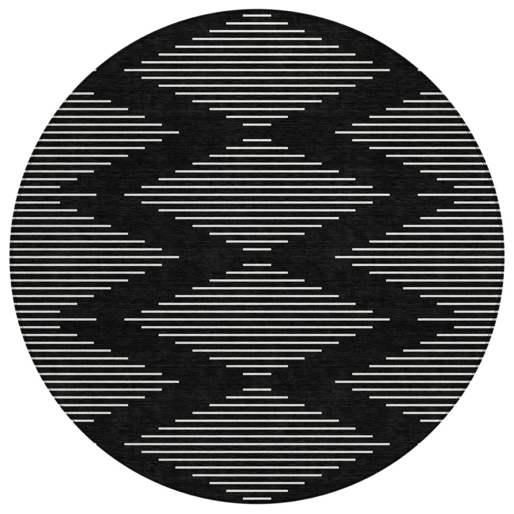 LOOMLAN Rugs Velina Black Washable Indoor-Outdoor Rug