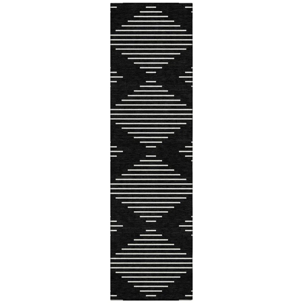 LOOMLAN Rugs Velina Black Washable Indoor-Outdoor Rug