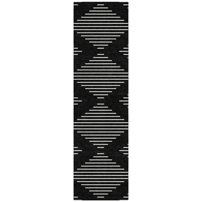 LOOMLAN Rugs Velina Black Washable Indoor-Outdoor Rug