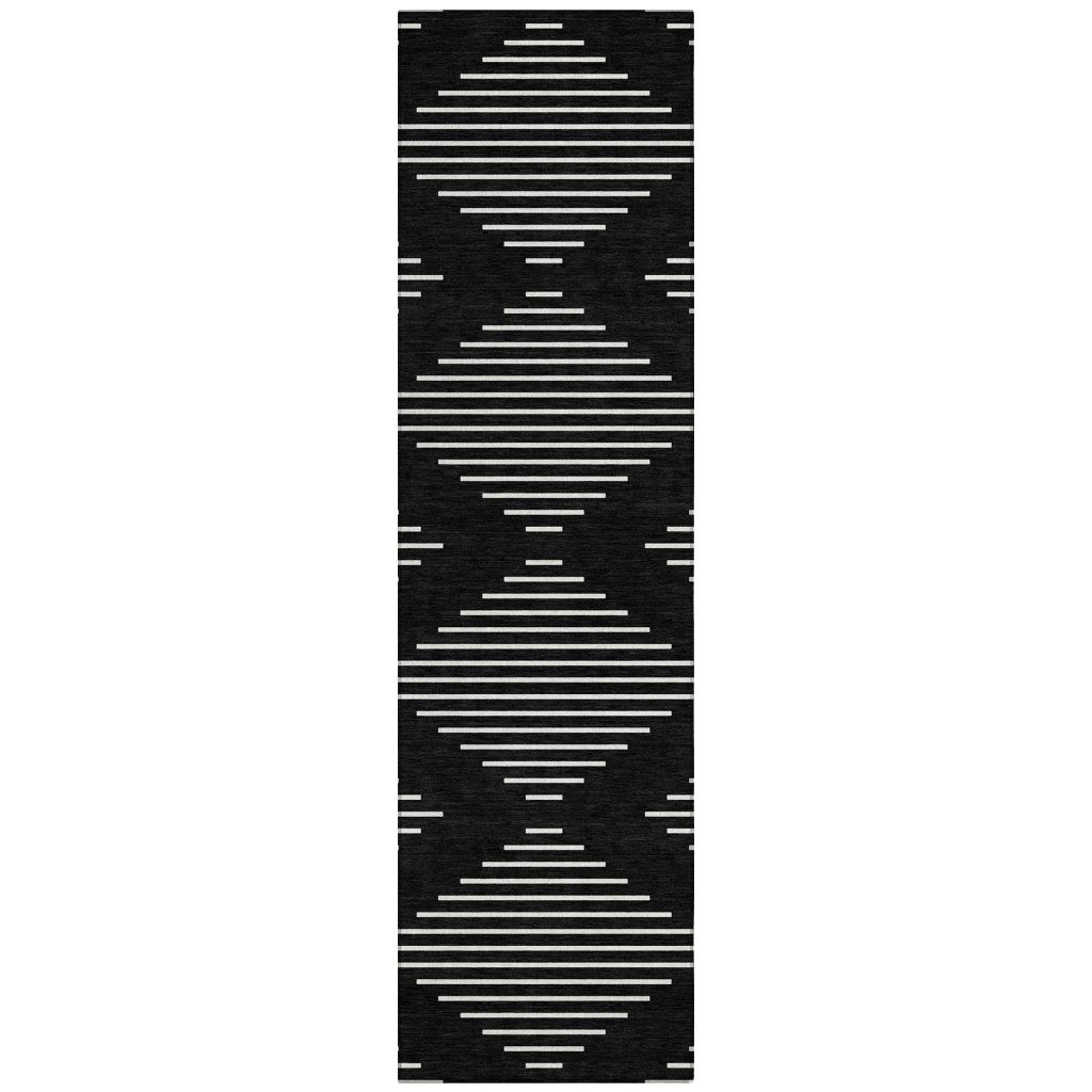 LOOMLAN Rugs Velina Black Washable Indoor-Outdoor Rug
