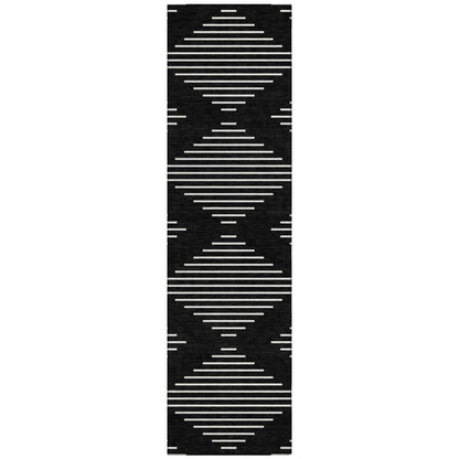 LOOMLAN Rugs Velina Black Washable Indoor-Outdoor Rug