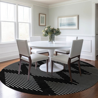 LOOMLAN Rugs Velina Black Washable Indoor-Outdoor Rug
