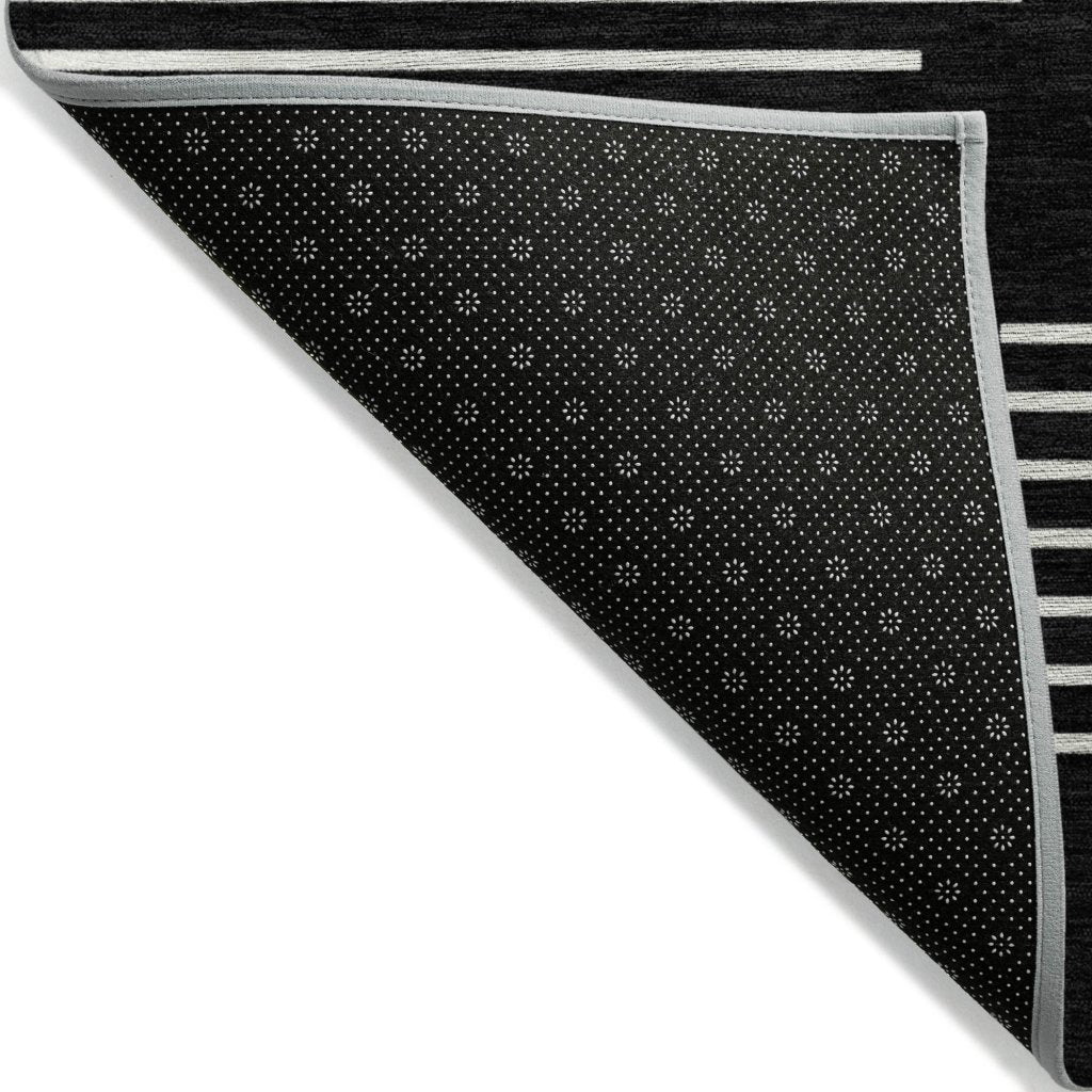LOOMLAN Rugs Velina Black Washable Indoor-Outdoor Rug