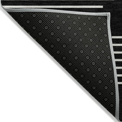 LOOMLAN Rugs Velina Black Washable Indoor-Outdoor Rug