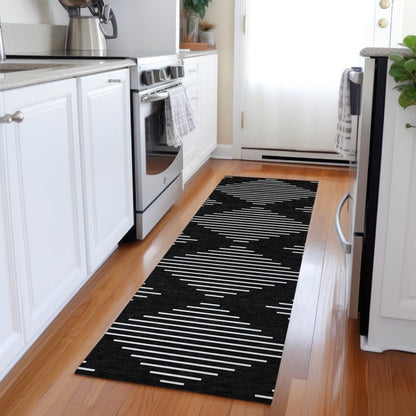 LOOMLAN Rugs Velina Black Washable Indoor-Outdoor Rug