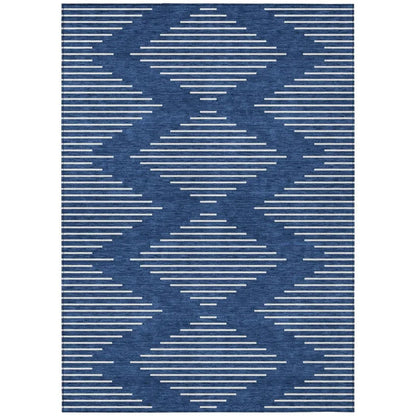 LOOMLAN Rugs Velina Blue Washable Indoor-Outdoor Rug