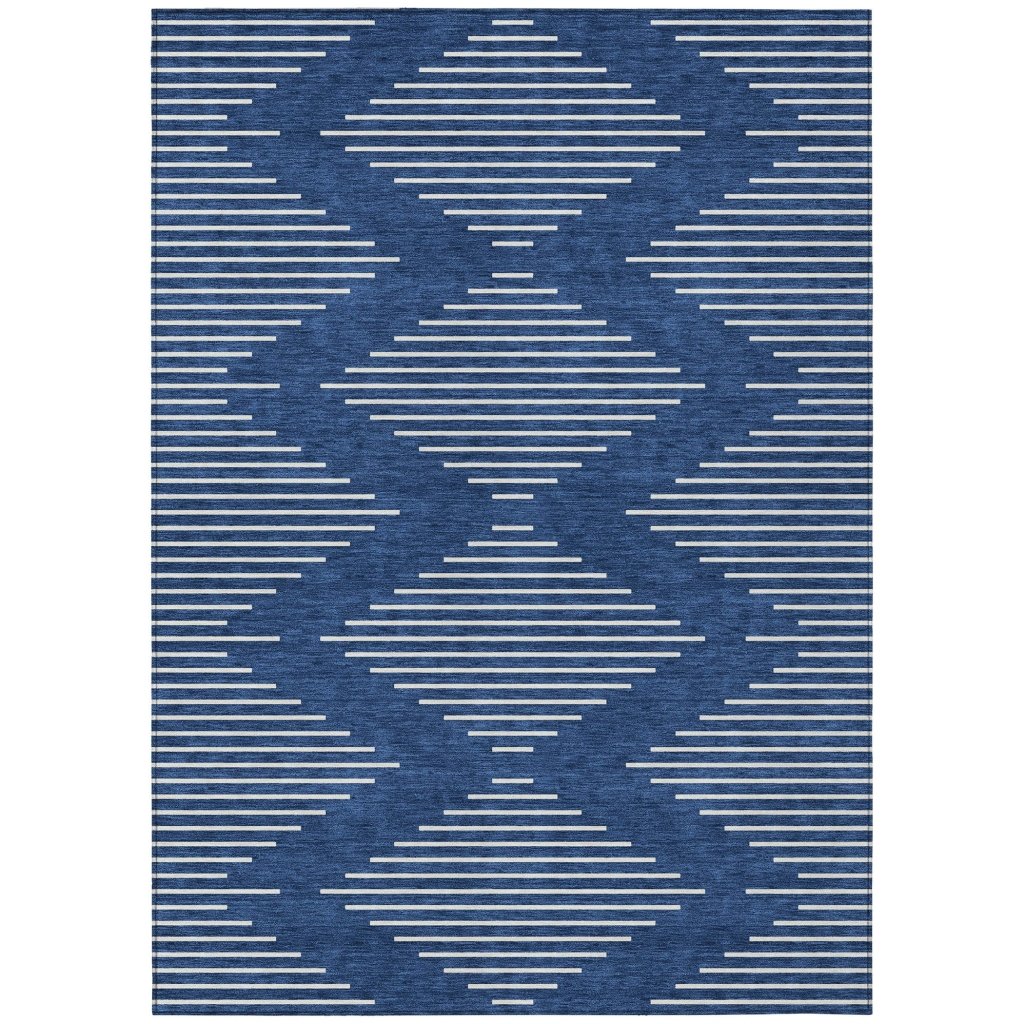 LOOMLAN Rugs Velina Blue Washable Indoor-Outdoor Rug