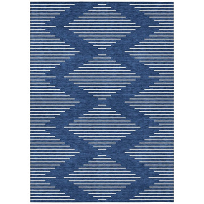 LOOMLAN Rugs Velina Blue Washable Indoor-Outdoor Rug