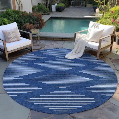 LOOMLAN Rugs Velina Blue Washable Indoor-Outdoor Rug