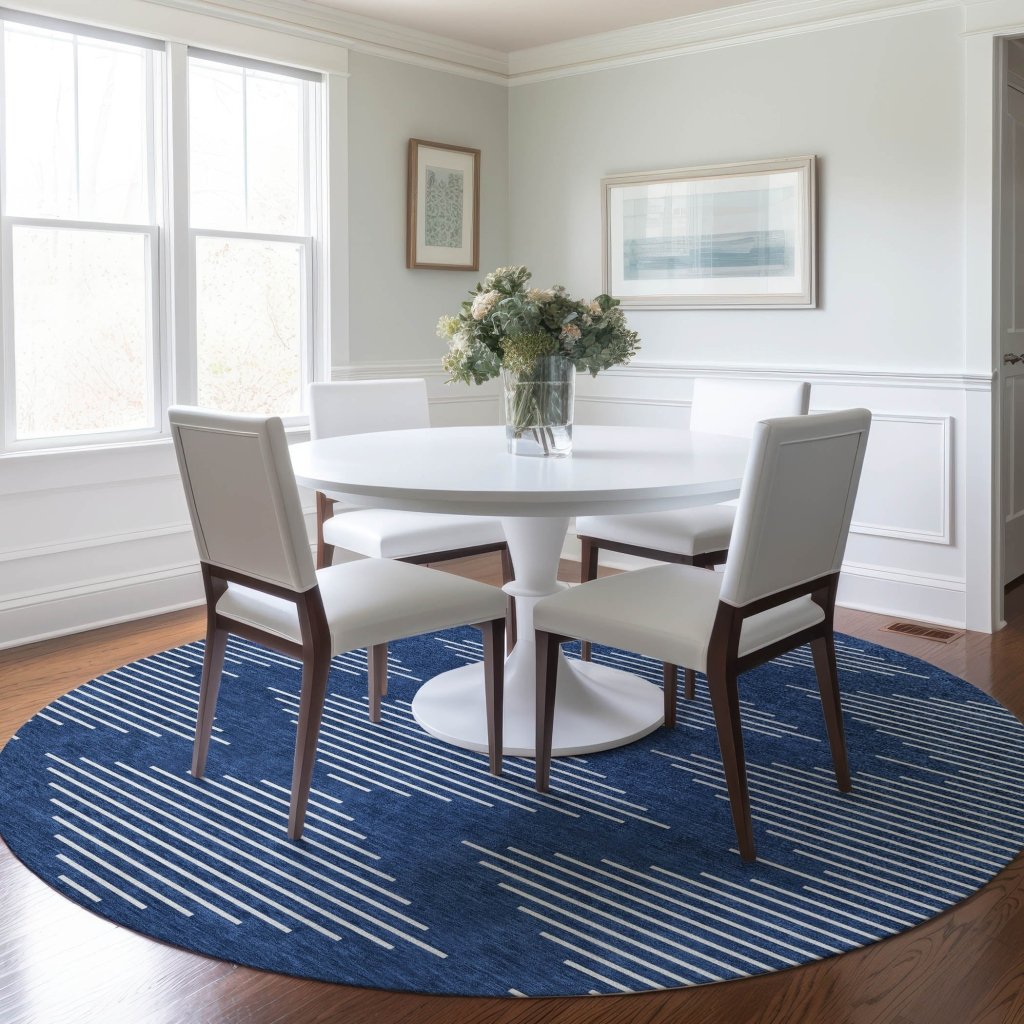 LOOMLAN Rugs Velina Blue Washable Indoor-Outdoor Rug