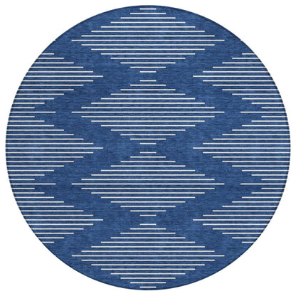 LOOMLAN Rugs Velina Blue Washable Indoor-Outdoor Rug
