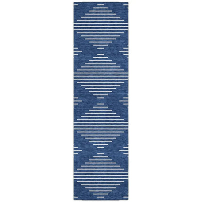 LOOMLAN Rugs Velina Blue Washable Indoor-Outdoor Rug