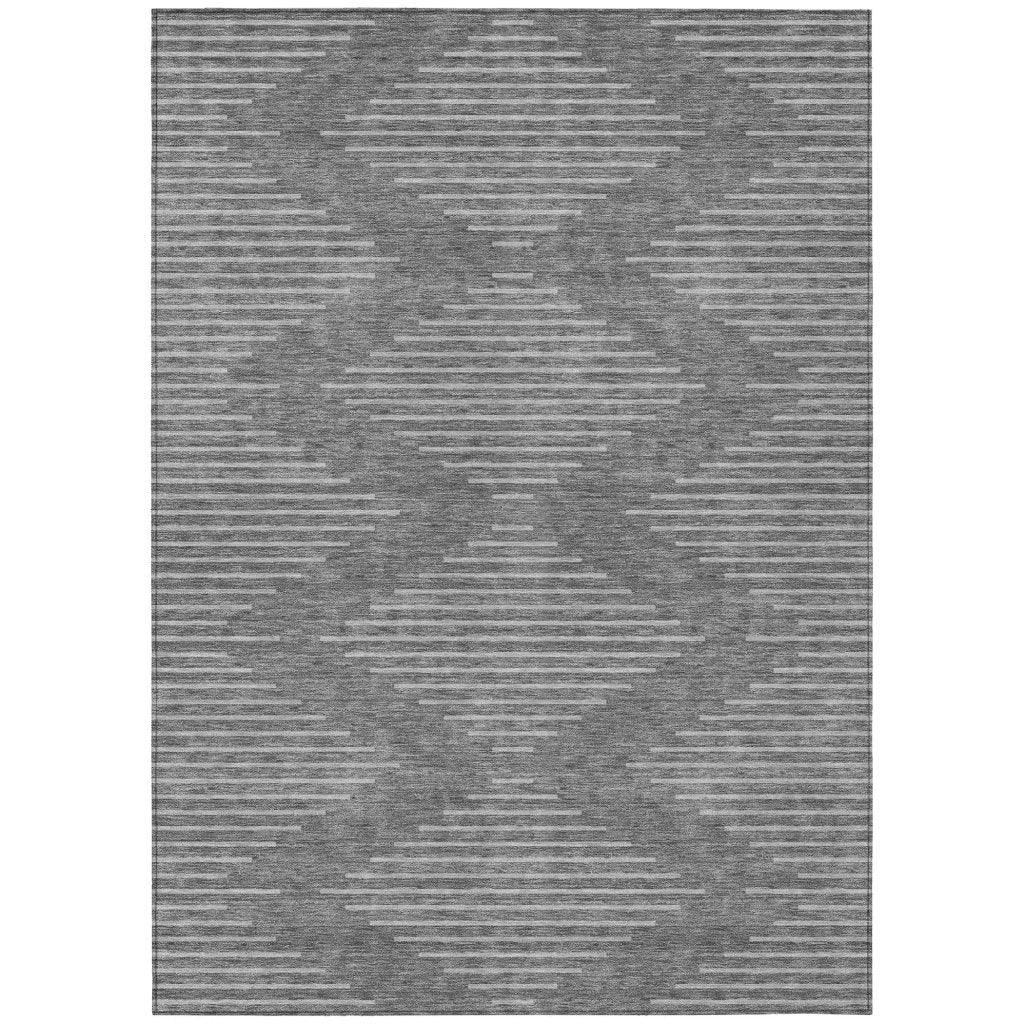 LOOMLAN Rugs Velina Charcoal Washable Indoor-Outdoor Rug