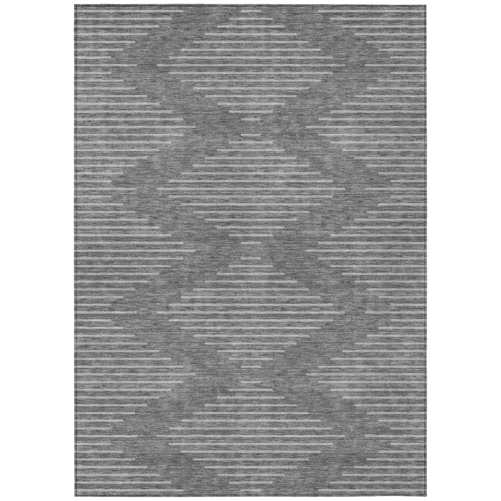LOOMLAN Rugs Velina Charcoal Washable Indoor-Outdoor Rug