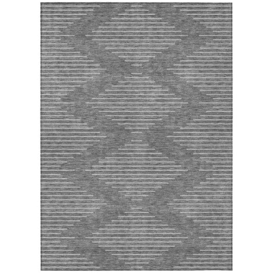 LOOMLAN Rugs Velina Charcoal Washable Indoor-Outdoor Rug