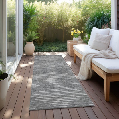 LOOMLAN Rugs Velina Charcoal Washable Indoor-Outdoor Rug