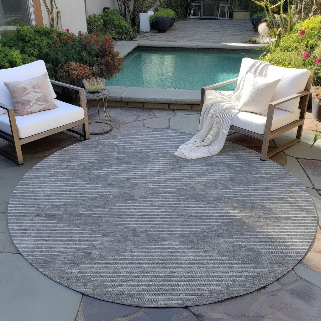 LOOMLAN Rugs Velina Charcoal Washable Indoor-Outdoor Rug
