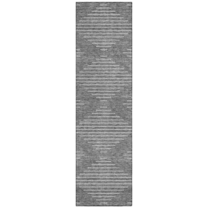 LOOMLAN Rugs Velina Charcoal Washable Indoor-Outdoor Rug
