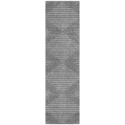 LOOMLAN Rugs Velina Charcoal Washable Indoor-Outdoor Rug