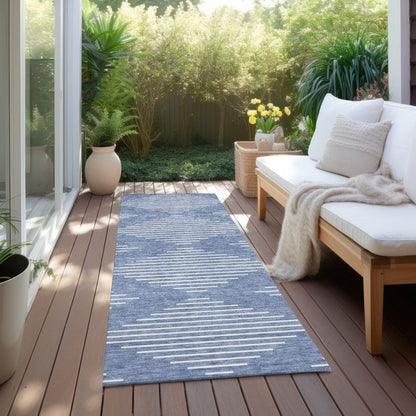 LOOMLAN Rugs Velina Denim Washable Indoor-Outdoor Rug