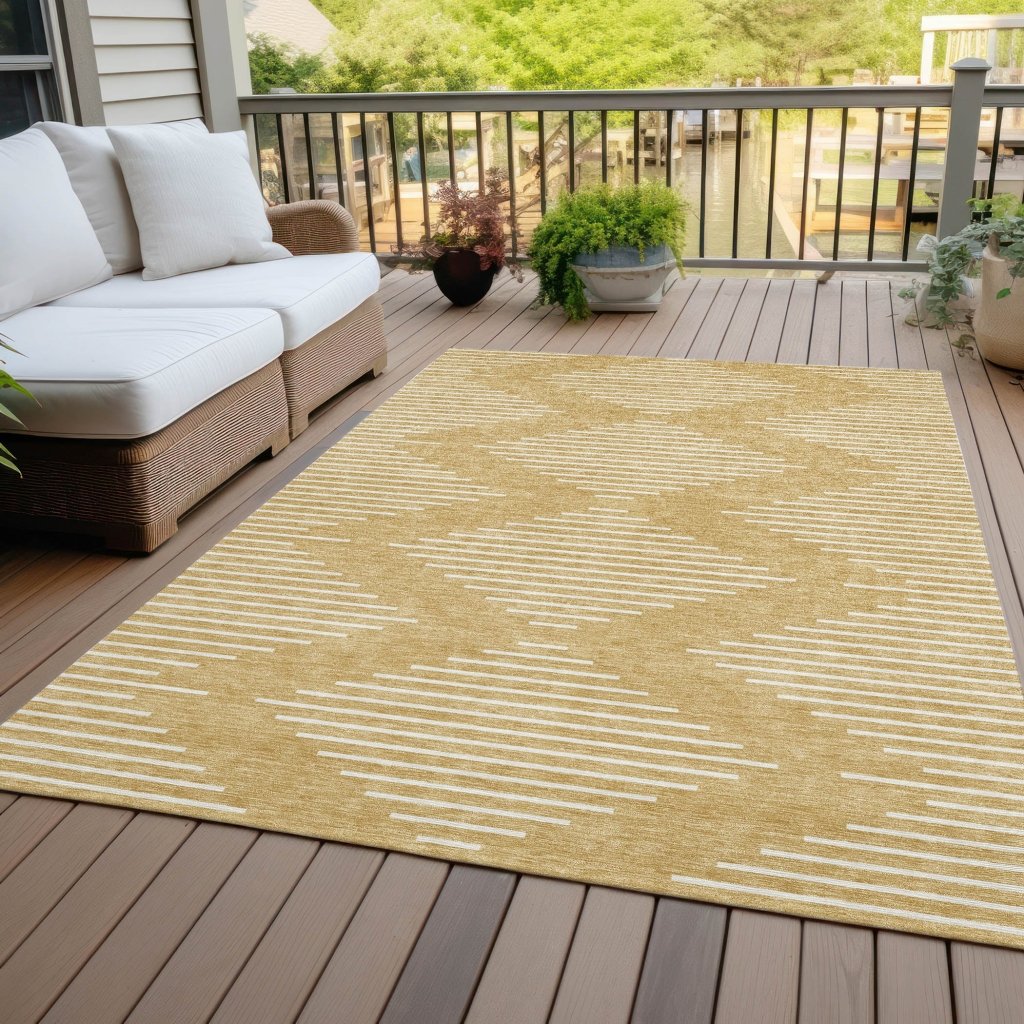 LOOMLAN Rugs Velina Gold Washable Indoor-Outdoor Rug