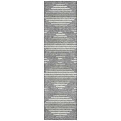 LOOMLAN Rugs Velina Gray Washable Indoor-Outdoor Rug