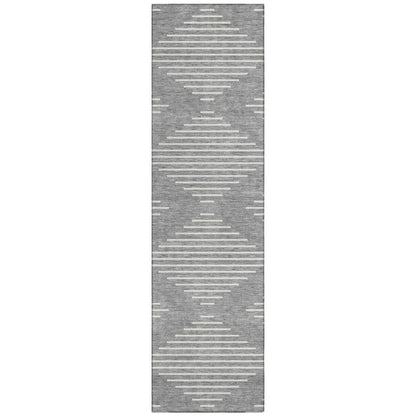 LOOMLAN Rugs Velina Gray Washable Indoor-Outdoor Rug