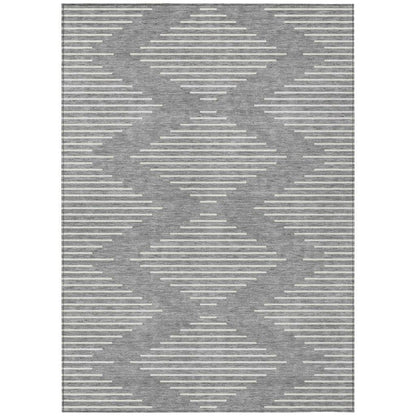 LOOMLAN Rugs Velina Gray Washable Indoor-Outdoor Rug