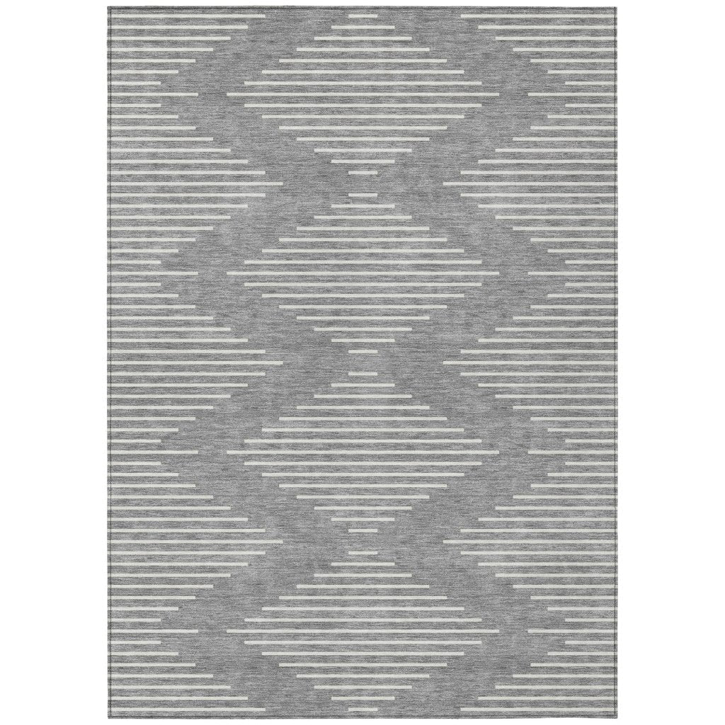 LOOMLAN Rugs Velina Gray Washable Indoor-Outdoor Rug