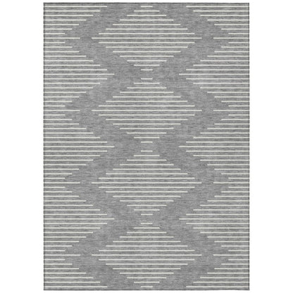 LOOMLAN Rugs Velina Gray Washable Indoor-Outdoor Rug