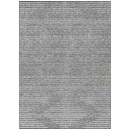LOOMLAN Rugs Velina Gray Washable Indoor-Outdoor Rug
