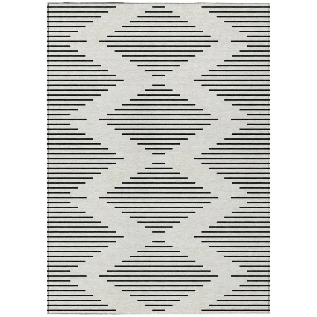 LOOMLAN Rugs Velina Ivory Washable Indoor-Outdoor Rug