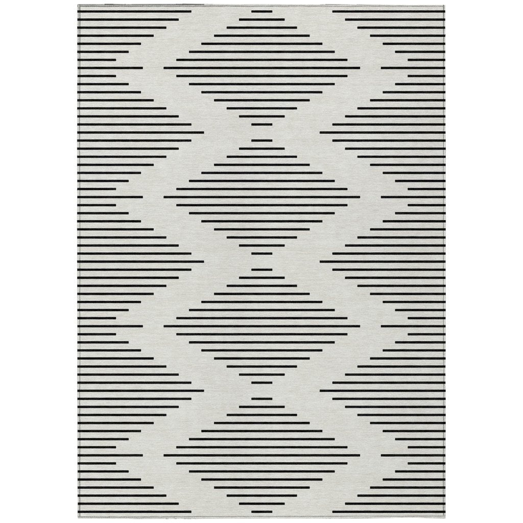 LOOMLAN Rugs Velina Ivory Washable Indoor-Outdoor Rug