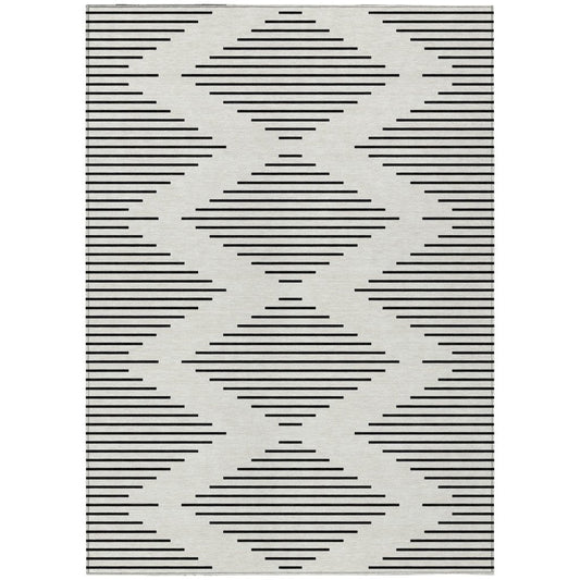 LOOMLAN Rugs Velina Ivory Washable Indoor-Outdoor Rug