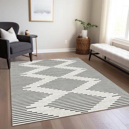 LOOMLAN Rugs Velina Ivory Washable Indoor-Outdoor Rug