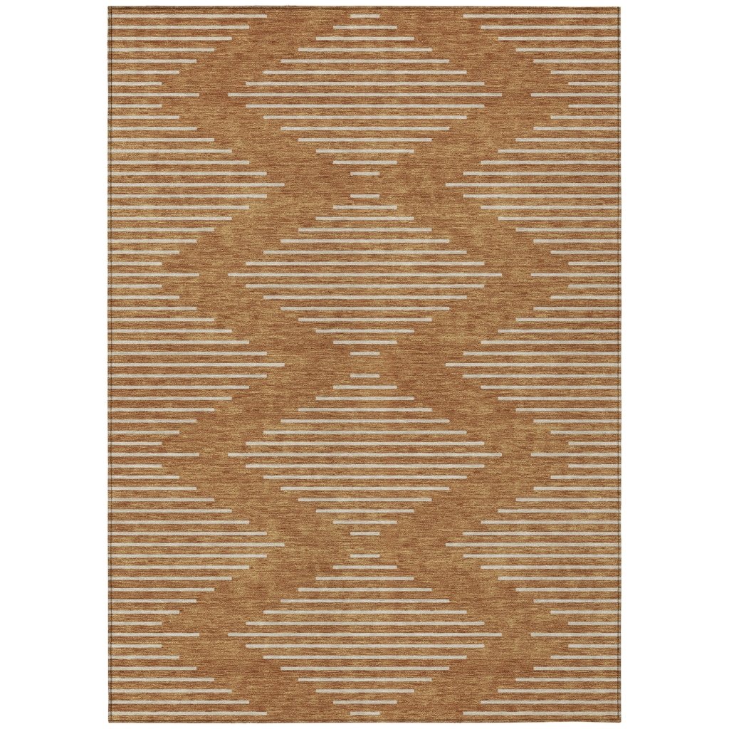 LOOMLAN Rugs Velina Orange Washable Indoor-Outdoor Rug