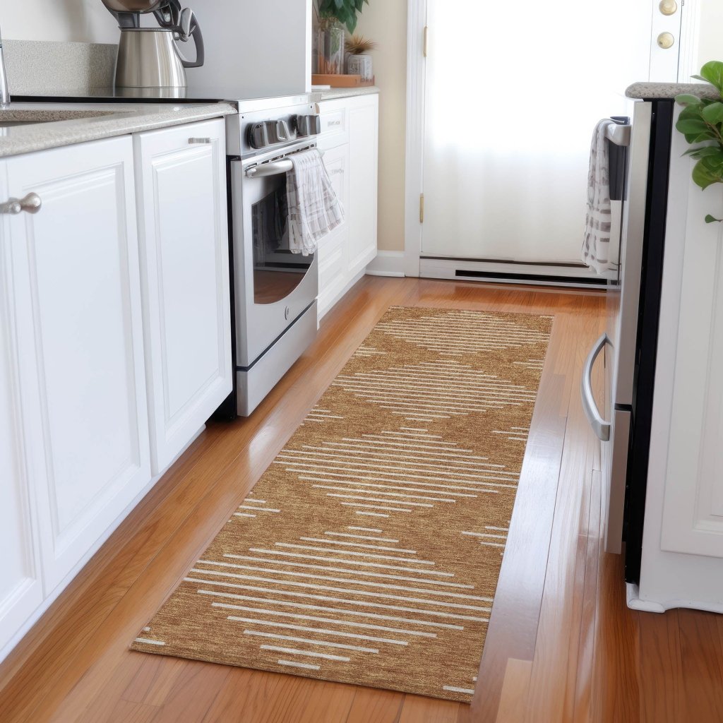 LOOMLAN Rugs Velina Orange Washable Indoor-Outdoor Rug