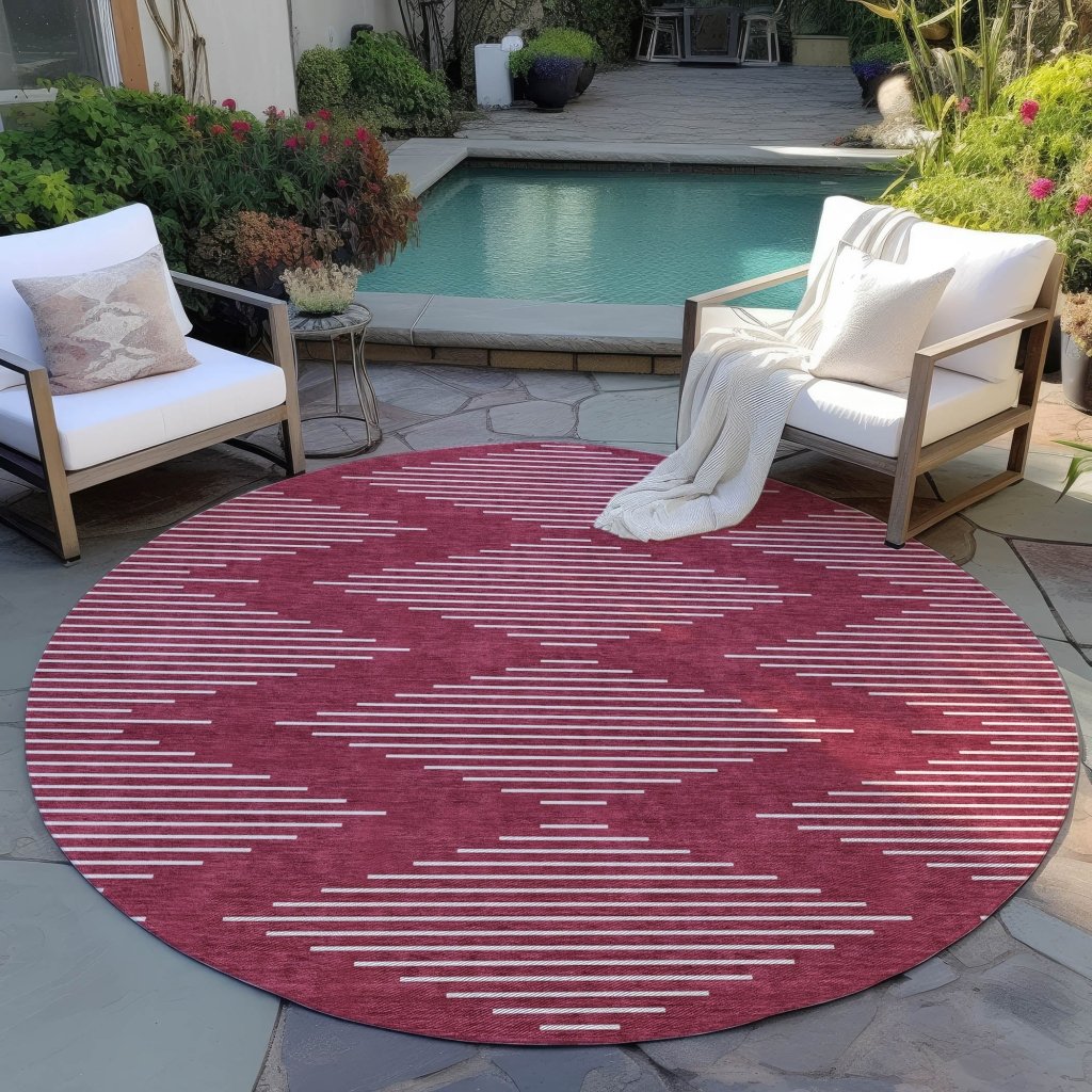 Velina Red Washable Indoor - Outdoor Rug - LOOMLAN - LOOMLAN Rugs - Outdoor Rugs