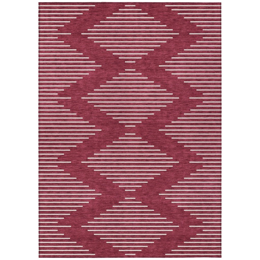 Velina Red Washable Indoor - Outdoor Rug - LOOMLAN - LOOMLAN Rugs - Outdoor Rugs