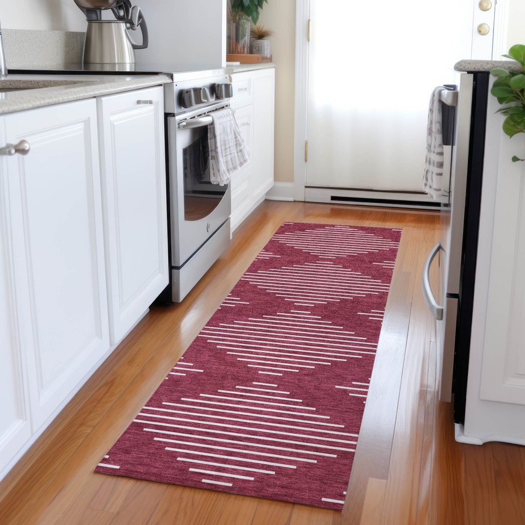 Velina Red Washable Indoor - Outdoor Rug - LOOMLAN - LOOMLAN Rugs - Outdoor Rugs