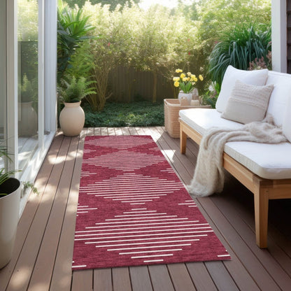 Velina Red Washable Indoor - Outdoor Rug - LOOMLAN - LOOMLAN Rugs - Outdoor Rugs