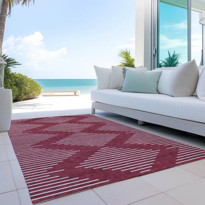 Velina Red Washable Indoor - Outdoor Rug - LOOMLAN - LOOMLAN Rugs - Outdoor Rugs