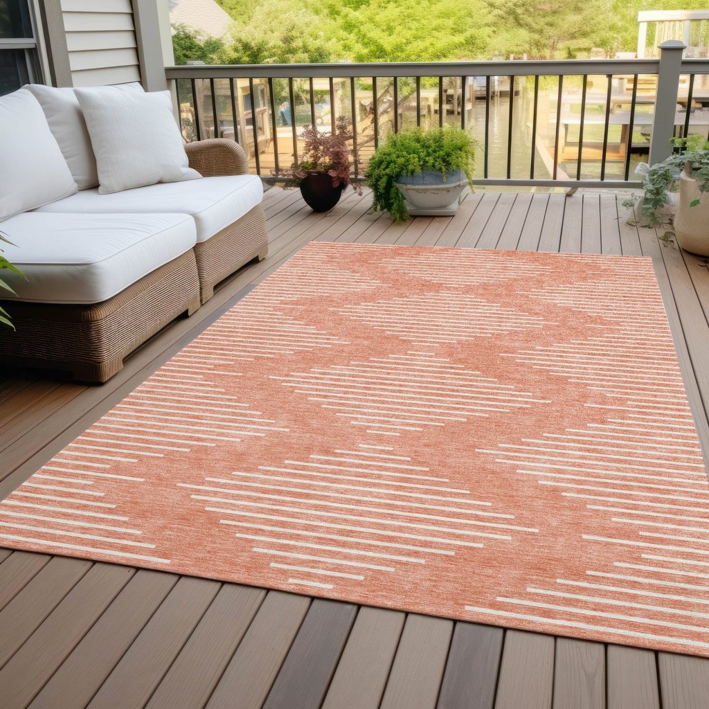 LOOMLAN Rugs Velina Salmon Washable Indoor-Outdoor Rug