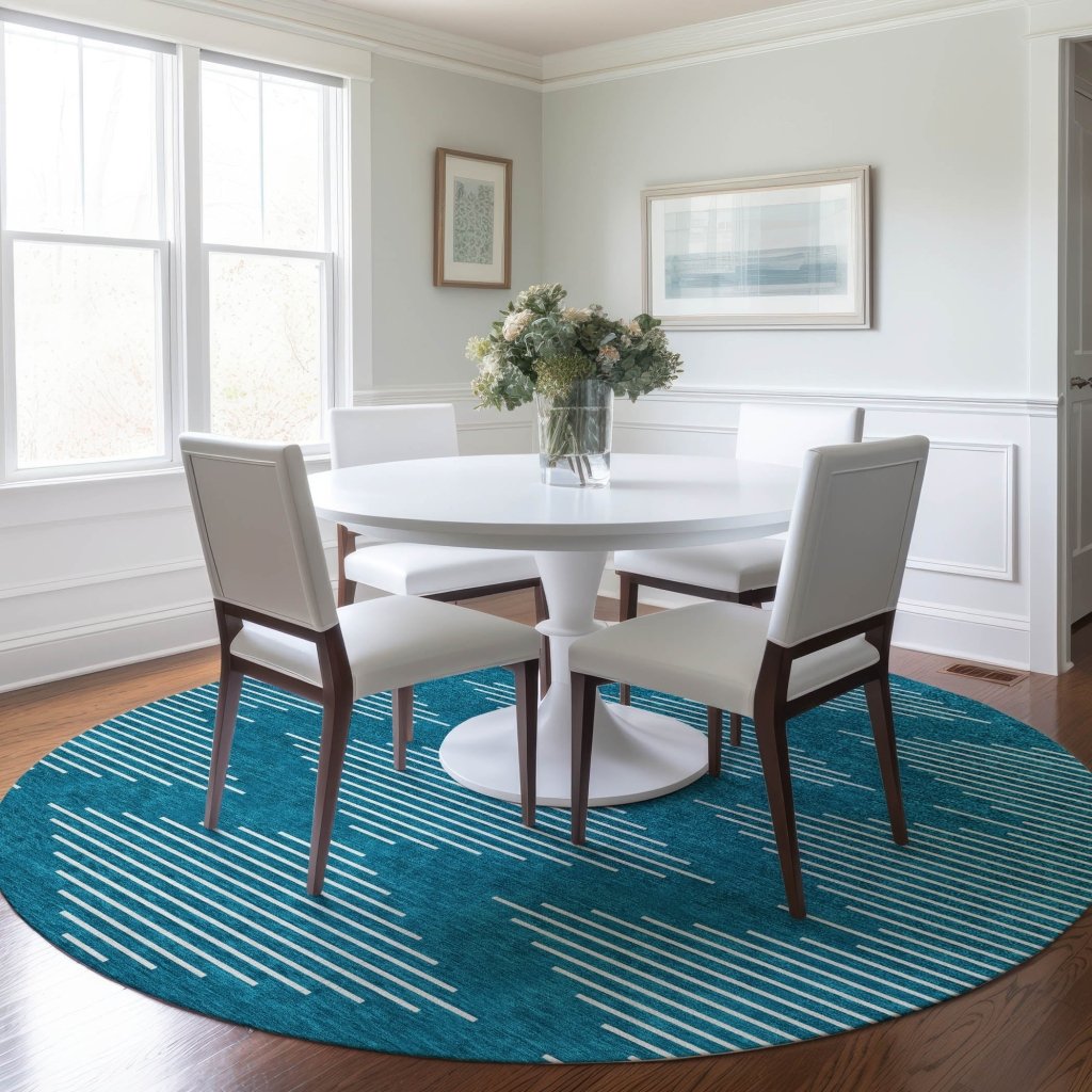 LOOMLAN Rugs Velina Teal Washable Indoor-Outdoor Rug