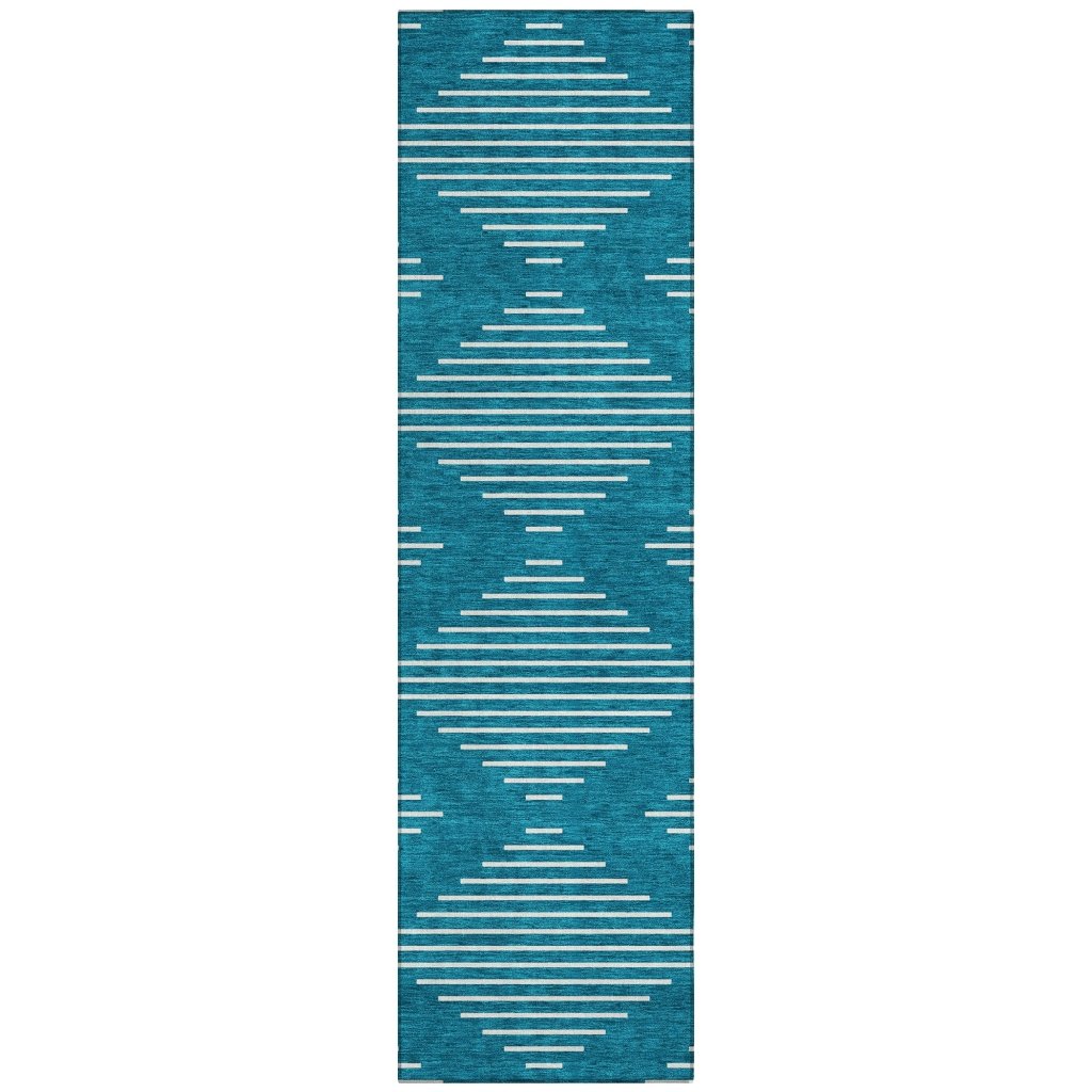 LOOMLAN Rugs Velina Teal Washable Indoor-Outdoor Rug