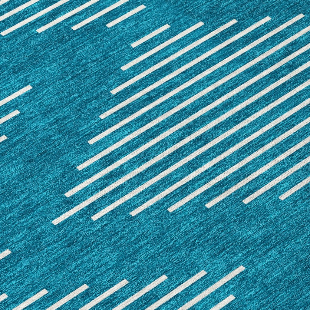 LOOMLAN Rugs Velina Teal Washable Indoor-Outdoor Rug