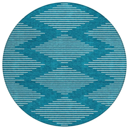 LOOMLAN Rugs Velina Teal Washable Indoor-Outdoor Rug