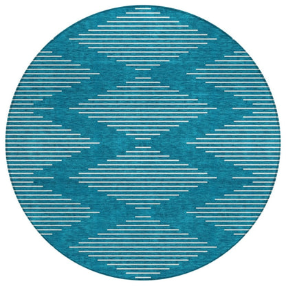 LOOMLAN Rugs Velina Teal Washable Indoor-Outdoor Rug